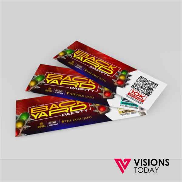 Visions Today offers event tickets printing in Colombo, Sri Lanka. We print range of tickets in customized sizes, designs and range of materials.