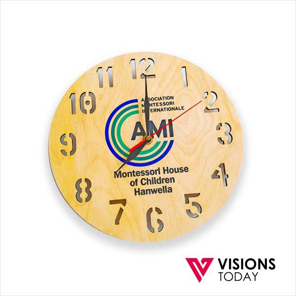 Visions Today supplies customized wooden wall clocks in Sri Lanka. We are one of the leading customized wooden wall clocks manufacturers with more than 16 years experience. Almost all government and private banks, Telecommunication services using our promotional wall clocks as their promotional gifts