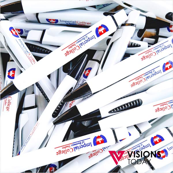 Visions Today offers customized triangle pens printing in Colombo, Sri Lanka.  We are one of the leading pen printing services with wide selections of promotional pens for corporate gifting. Triangle pens comes as a Three sides in shape with one side printable area.