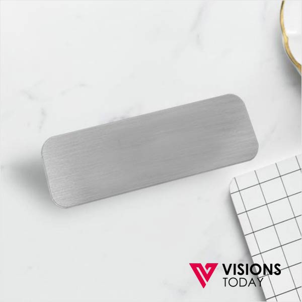 Visions Today offers blank metal name badges in Sri Lanka. You can use these as interchangeable metal name tags by pasting a sticker.