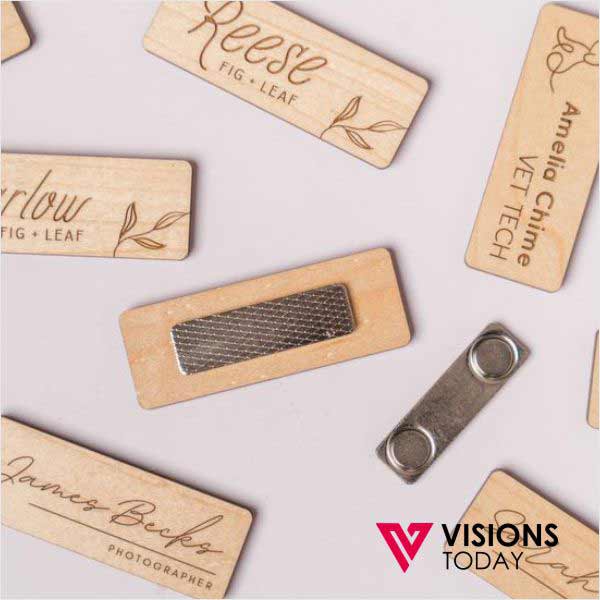 Visions Today offers Customized wooden name tags printing in Sri Lanka. We are one of the leading Eco friendly wooden name badges manufacturers since 2006.