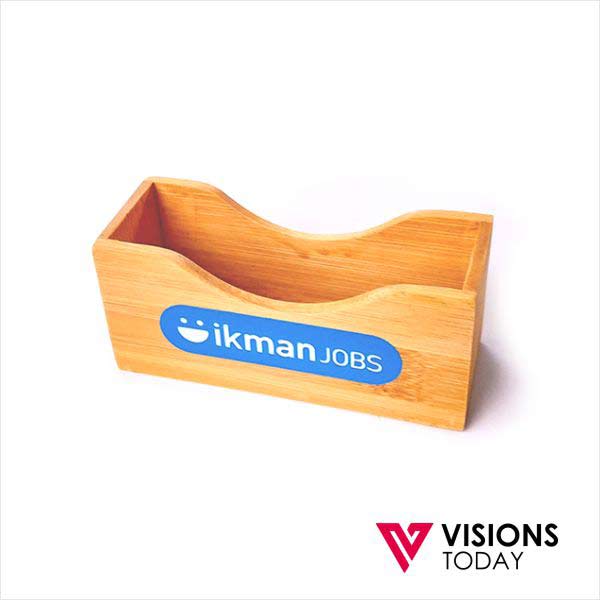 Visions Today manufactured customized Slim Wooden Business Card Holders in Sri Lanka. We provide wooden visiting card holders with branding.