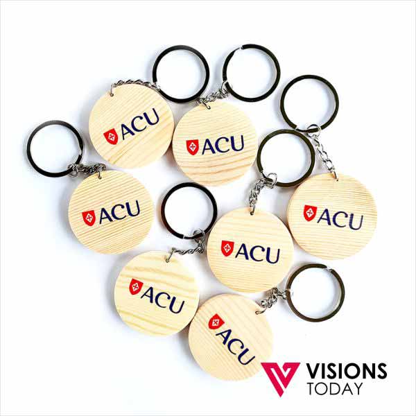 Custom round wooden key tags in Sri Lanka